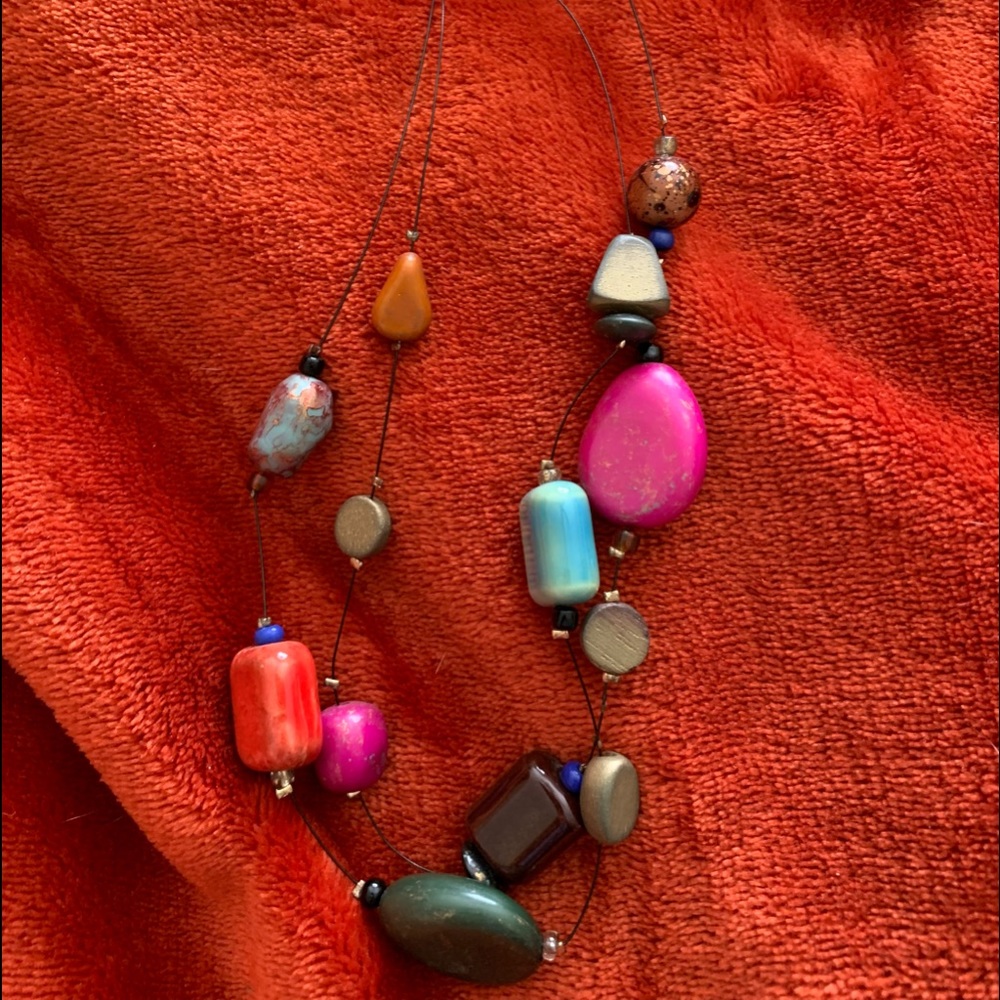 Multiple Colored & Shaped Beaded Necklace